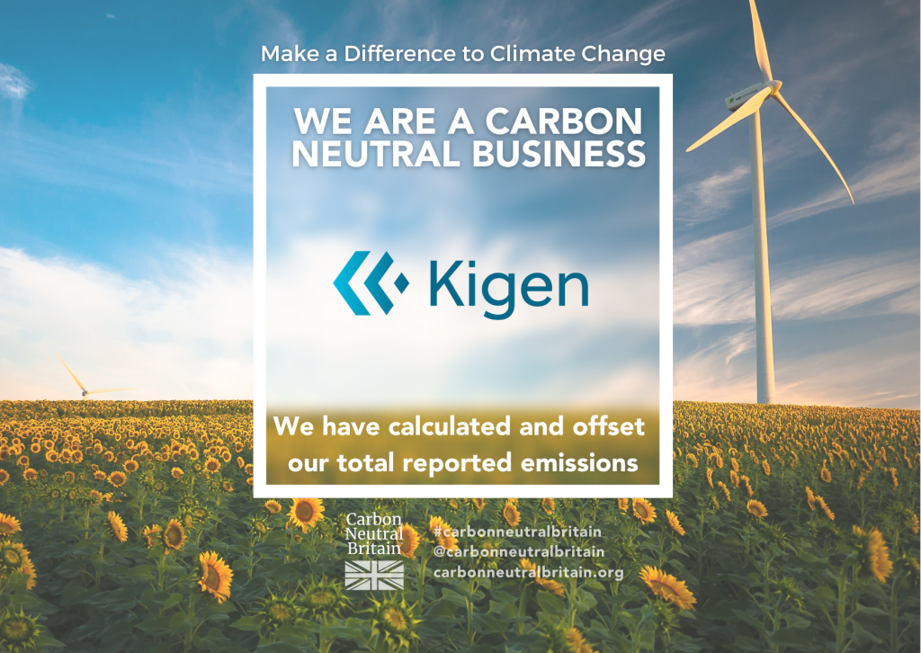 Kigen carbon neutral badge