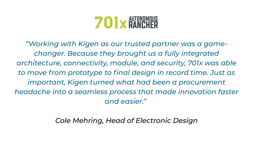 701x testimonial on integrated IoT connectivity and security solutions from Kigen